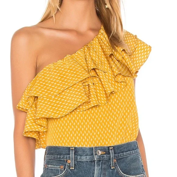 Misa LA ruffled one shoulder top - Picture 1 of 9
